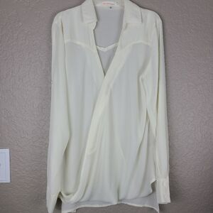 Live tree happens cream wrap blouse